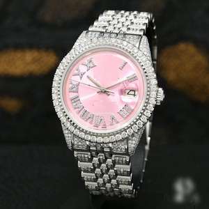 Reloj de Pulsera de Lujo para Mujer con Diamantes de Moissanita, Caja de Acero Inoxidable, Esfera Analógica, Estilo Deportivo, Hip Hop, Cristal - Product Image 3