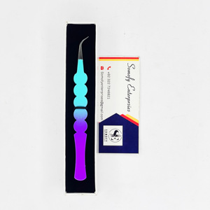 Pince à épiler professionnelle d'extension de cils Meilleurs embouts de fibres Cils Isolation incurvée Pince à épiler Marque privée Pince à cils - Product Image 4