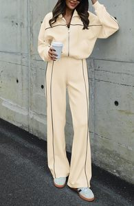 Survêtement femme deux pièces automne 2025 à manches longues sweat zippé pantalons longs tenues survêtement survêtement ensembles sweats à capuche surdimensionnés - Product Image 4