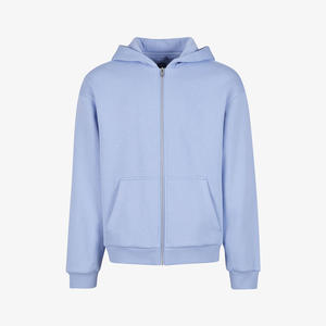 Sweat à capuche zippé surdimensionné à la mode confortable pour hommes manches longues 100% coton doux avec broderie de logo personnalisée et impression numérique - Product Image 3