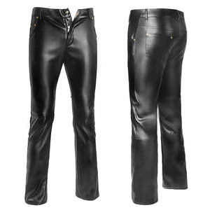 Pantalon en cuir de motard vintage pour hommes de haute qualité classique élégant confortable Durable Rock moto porter respirant - Product Image 3
