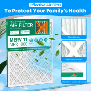 Filtro de Aire de Repuesto SUIXINEYI de Alto Flujo de Aire MERV 11 para HVAC, Forma Rectangular 20x25x1, Universal para Aire Acondicionado Doméstico - Product Image 4