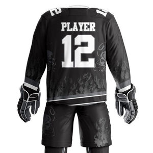 Fabricant OEM d'uniformes de hockey sur glace, proposant des maillots et des pantalons durables et respirants, impression de logo personnalisée, haute qualité, 100% polyester - Product Image 5