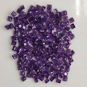 Cuarzo Amatista Africano Natural de 4 mm, Corte Princesa Cuadrado, Piedras Preciosas Sueltas de la Mejor Calidad para la Fabricación de Joyas - Product Image 3