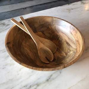 Conception personnalisée avec un aspect attrayant, un bol de service en bois fabriqué et fourni par HHO - Product Image 1