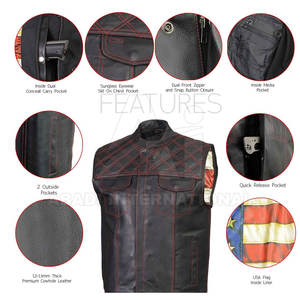 Meilleure édition nouvelle qualité à bas taux hommes gilet en cuir nouveau Design demande du client hommes gilet en cuir - Product Image 6