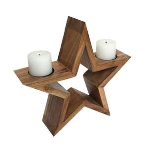 Nuevo portavelas de madera al por mayor para decoraciones de hogar y Hotel, portavelas de pilar de madera de mango puro a bajo precio - Product Image 5