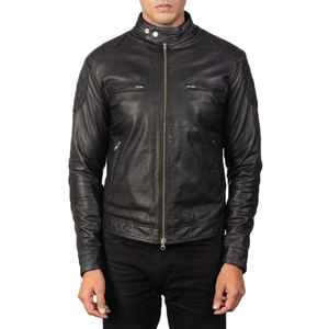 Chaqueta de Cuero para Hombre al por Mayor, Chaqueta de Motociclista de Alta Calidad, Chaqueta Corta Entallada con Cremallera para Hombre - Product Image 1