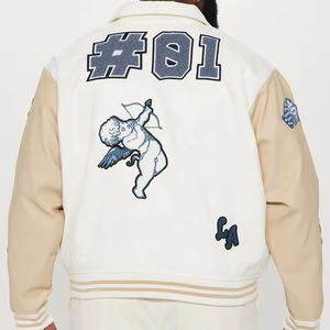 Veste universitaire décontractée pour homme, 100 % coton, broderie sur le devant, style streetwear, service OEM ODM personnalisé de haute qualité en gros - Product Image 6