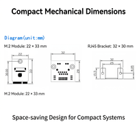 Module LAN Gigabit RJ45 EM01 M.2 E-Key PCIe *1, adaptateur d'extension pour PC industriel, mini PC, système embarqué