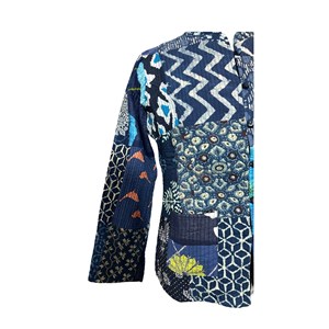 <b>jacket</b> Vintage Dark Blue <b>Jacket</b> with Cotton Filling Simple Elegant Design - Product Image 2