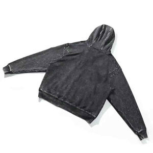 OEM Logo personnalisé Loose Oversize Fit sweats à capuche lavés à l'acide pour hommes Design vintage High Street Wear Fourniture directe d'usine sweats à capuche pour hommes - Product Image 2