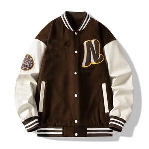 Veste universitaire tendance avec patchs en chenille personnalisés, broderie élégante, bomber moderne de style lettreman - Product Image 5
