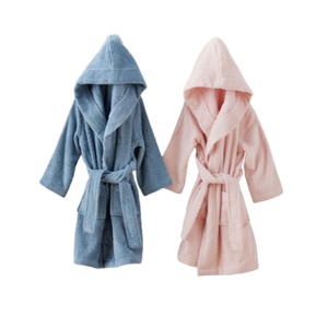 Peignoir pour enfants multicolores en coton éponge avec pantoufles, peignoir de luxe pour enfants, peignoirs et pantoufles de spa de luxe pour enfants - Product Image 1