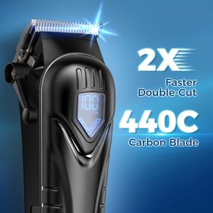 Cortadora de Pelo Profesional Inalámbrica, Kit de Corte de Pelo con 10 Peines, Pantalla LED, Bajo Ruido, Fuente de Alimentación USB/Batería para Hombres - Product Image 3