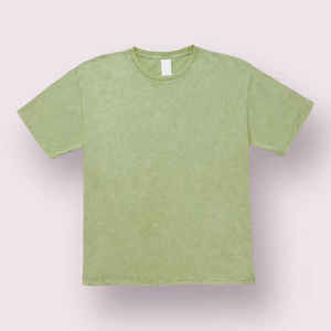 T-shirt unisexe en coton 100% délavé à l'acide, manches courtes, col rond, hauts basiques surdimensionnés pour hommes, production personnalisée - Product Image 3