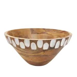 Bol de service en bois d'acacia artisanal de haute qualité pour salades fruits noix et bol à pâte pour les prix de gros - Product Image 1