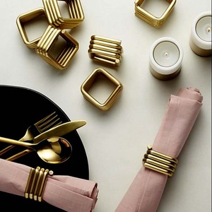 Party <b>Table</b> Decoration Accessories Stainless Steel Elegant Embossed Leaf Napkin Ring Premium Quality Round Napkin Ring - Product Image 6