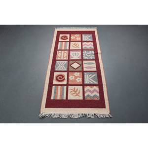 พรมตุรกีโบราณขนาดเล็ก 2.6x5 ฟุต สีเบจ ทำจากขนสัตว์ - Product Image 5