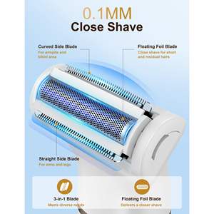 Tondeuse corporelle 3-en-1 étanche IPX7 pour femme avec base de charge Type-C, pour maillot, aisselles, bras, nez et zones intimes - Product Image 6