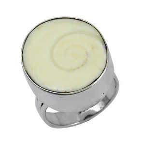 Rose Gold & 18K Plated <b>Silver</b> Shell <b>Statement</b> <b>Ring</b> for Women Fashionable & Trendy Inlay Jewelry Gift Idea - Product Image 1