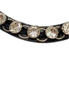 Bride Hanovrienne en cuir roulé noir de cheval or rose ou bandeau blanc - Product Image 3