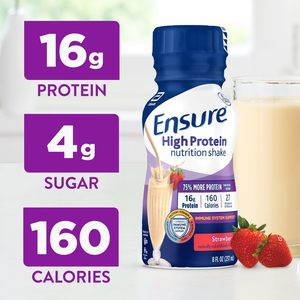 Ensure High <b>Protein</b> Strawberry Nutrition Shake 8 fl oz, 24 Pack - Product Image 2