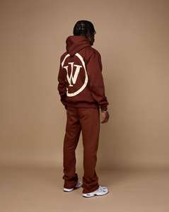 Ensemble de lavage au soleil acide en détresse pour hommes pantalons de survêtement brodés pantalons évasés survêtements Logo sweat à capuche Sun Faded Joggers DTG Hoodie - Product Image 6