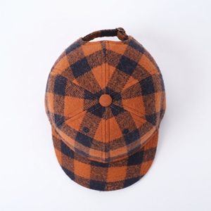 Orange <b>Navy</b> Plaid Baseball Cap Unisex Flannel Casual <b>Hat</b> Wholesale Custom Logo High Quality OEM ODM Low MOQ 6 Panel Adjustable - Product Image 6