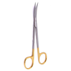 กรรไกรผ่าตัดสีทองครึ่งใบมีดโค้งคมขนาด180มม. 5นิ้วกรรไกรสเตนเลสจากเยอรมันสำหรับห้องผ่าตัด - Product Image 3