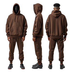 Conjunto Deportivo de Felpa de Algodón Extra Grande de Alta Calidad, Sudadera con Capucha y Pantalones Deportivos, Fabricante Mayorista - Product Image 4