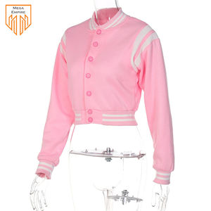 Chaquetas de béisbol de retales para mujer, chaqueta recortada de equipo universitario, ropa de calle Vintage, prendas de vestir de otoño - Product Image 5