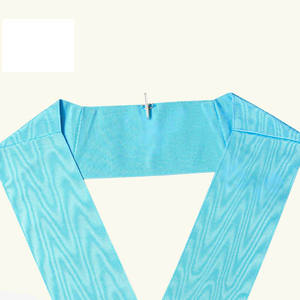 Collier maçonnique vintage rectangulaire de haute qualité, ruban bleu ciel, pour les francs-maçons, fabriqué à partir de ruban/tresse/bouton en laiton - Product Image 3