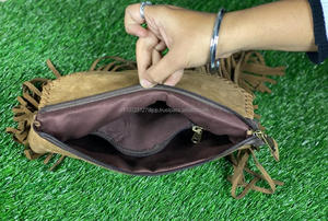 Nouveau Style occidental cheveux sur cacher fourrure daim cuir frange sac haute qualité Boho femmes fourrure cuir Unique moyen Concho frange sacs - Product Image 6