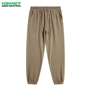 Pantalons de jogging pour hommes en coton de haute qualité, décontractés, légers, respirants, en molleton d'hiver, avec revers, confortables, taille élastique - Product Image 5