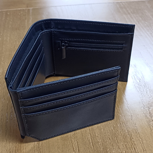 GENTS GARB Cartera de cuero minimalista para hombre Forro de cuero genuino Durable Gran capacidad Longitud corta Cierre personalizado - Product Image 2