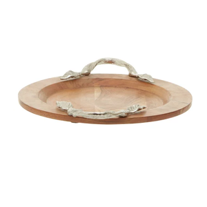 Plateau de service en bois au design élégant avec poignée en métal pour la vaisselle de table de fête de mariage plateau de nourriture le plus vendu - Product Image 4