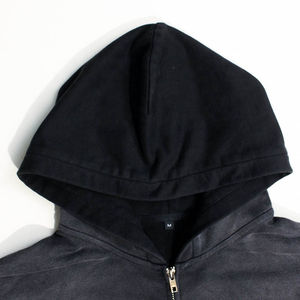 Personalizado de alta calidad Streetwear Sudadera con capucha de lana en blanco con cremallera Vintage de doble capa lavado ácido Sun Faded bolsillos desgastados sudaderas con capucha - Product Image 3