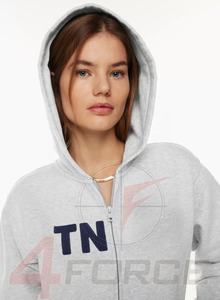 Sudadera con capucha de lana gruesa de algodón con estampado personalizado para mujer, elegante, de talla grande, con cremallera, cordón transpirable - Product Image 5