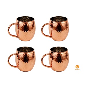 Shining Polished Handmade <b>Copper</b> Mugs Moscow Mule <b>Copper</b> Cocktail Drink Mugs Set and Inside Shine Pearl Nickle for <b>Kitchen</b> Use - Product Image 5
