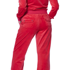 Conjuntos de Chándales de Terciopelo de Talla Personalizada, Sudadera con Capucha de Algodón, Pantalones Deportivos, Patrón Sólido, Puños Decorativos, Chándales de Terciopelo para Mujer - Product Image 3