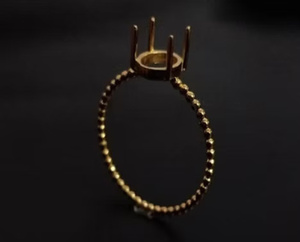 Alta calidad 925 Plata de ley genuina 18K 14K chapado en oro con cuentas 6x8mm ajuste de punta anillo de piedra en blanco fabricantes al por mayor - Product Image 3