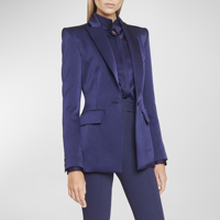 Costume formel pour femmes sur mesure en satin à simple boutonnage, élégant, nouveau design, costumes de bureau pour femmes, veste blazer tissée respirante
