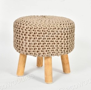 Tabouret ottoman moderne et ensemble banc de rangement pour pouf en tissu rembourré avec incrustation d'os - Product Image 2