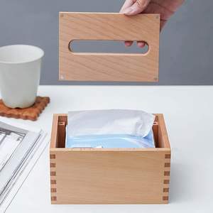 Boîte à mouchoirs multifonctionnelle en bois fabriquée à la main Design vintage vieilli pour salons modernes Restaurants Cuisines-HF CRAFTS - Product Image 6