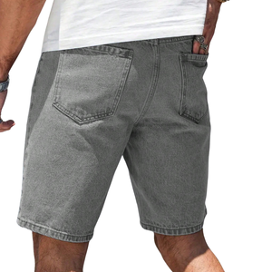 Pantalones Cortos de Mezclilla Gris Medio para Hombre, Transpirables, con Diseño Desgastado y Roto, Corte Recto Informal, de Algodón, para Verano, Estilo Urbano, Largos hasta la Rodilla - Product Image 2