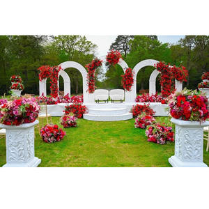 Arches modernes en bois blanc pour événements de mariage en plein air DST exportations personnalisées mariage indien de luxe réception trône scène USA UK - Product Image 1