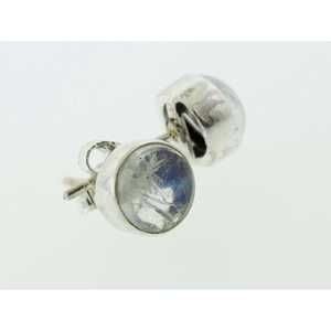 Simple Circle Moonstone Stud Pendientes Accesorio de moda - Product Image 3