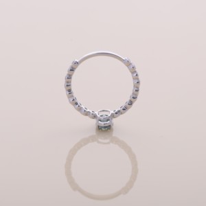 Anillo de Compromiso/Boda con Halo de Diamantes Verdes Cultivados en Laboratorio, Corte Ovalado, Certificado por IGI, en Oro Blanco/Rosa y Amarillo de 14K - Product Image 5