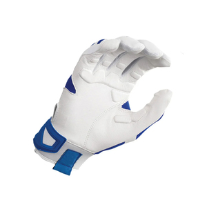 Blue And White Full Finger Baseball Glove For Adults Right Hand Hook And Loop Closure Breathable Synthetic Baseball Gloves - Product Image 6